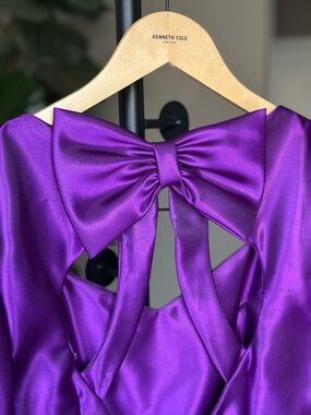 Alfred Angelo Purple Vintage Union Made Puff Sleeve High Low Prom Princess Dress